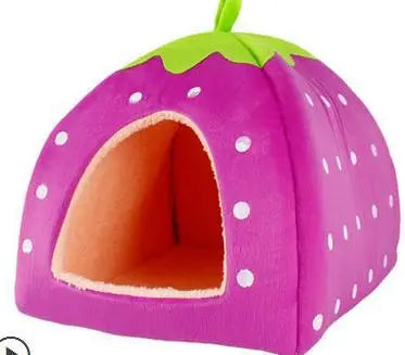 High Quality Pet Dog House Large Dog Bed Strawberry Leopard Print Cat Tent Rabbit Warm Cushion Basket ZL03