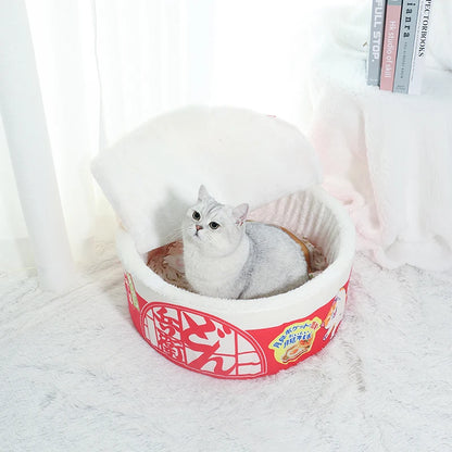 Cage Pour Chien Et Chat, Super Grande, Instantanée, Nid Chaud Pour Chien Et Chat, Coussin, Lit Pour Animaux De Compagnie, Nid Confortable, Nid En Forme De Bol De Nouilles Udon