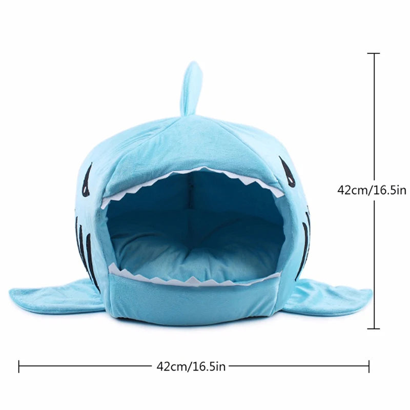 Winter Dog House for Small Dog Warm Shark Dog House Nest Tent Cotton Cat Bed Puppy Mat Pad Pet Hondenmand Dog Cage Cave Supplies
