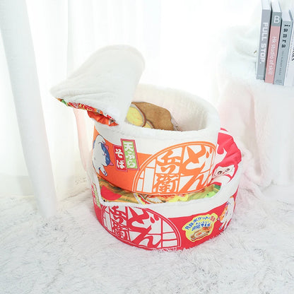 Cage Pour Chien Et Chat, Super Grande, Instantanée, Nid Chaud Pour Chien Et Chat, Coussin, Lit Pour Animaux De Compagnie, Nid Confortable, Nid En Forme De Bol De Nouilles Udon