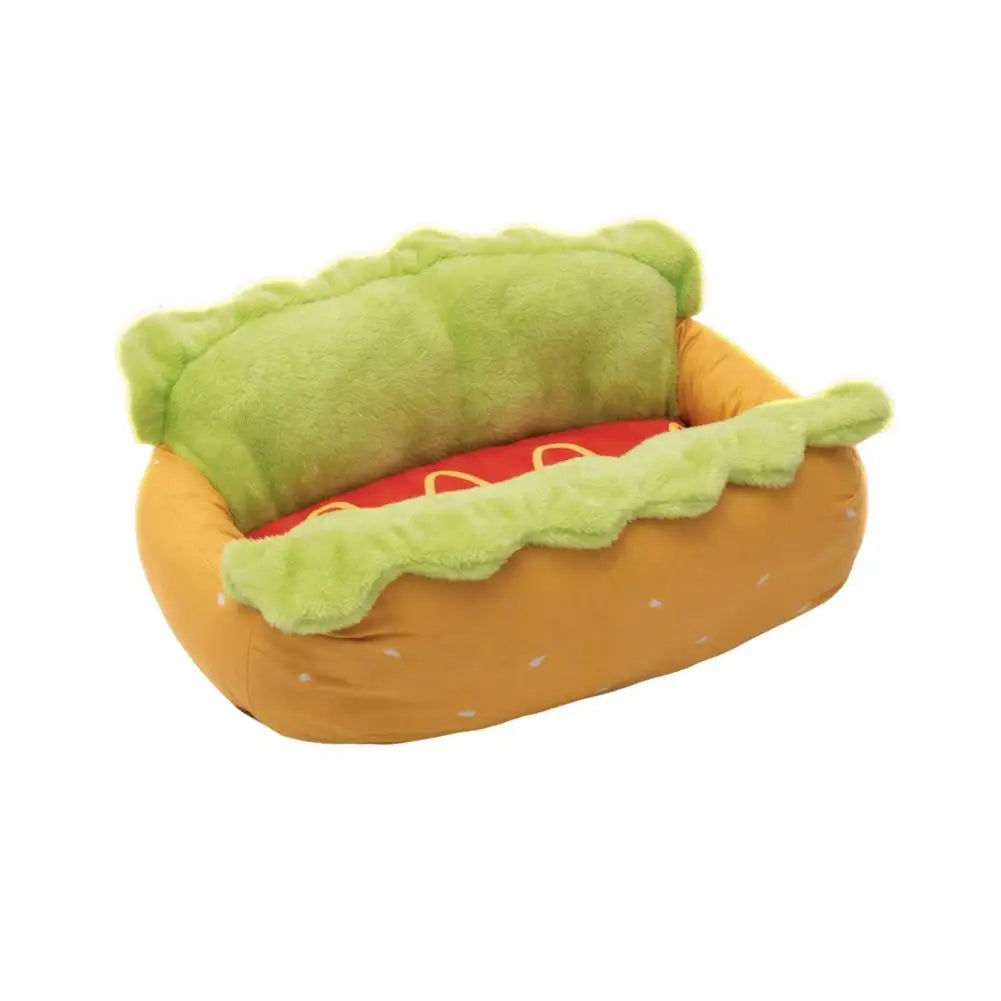Washable Pet Bed Cozy Hot Dog Pet Bed Soft Plush Small Dog Nest Removable Washable Mat for Cats Dogs Warm Comfortable Sleeping